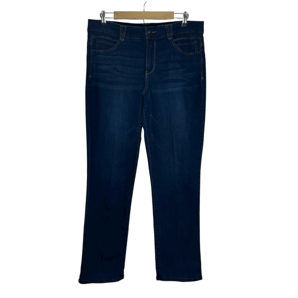 Democracy Ab Technology Stretch‎ Dark Wash HighRise Straight Slimming Jeans 14
